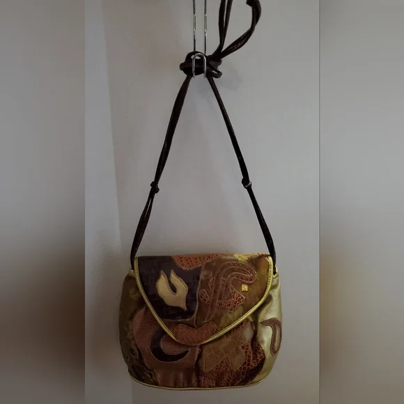 Alentino NAS Bag**Imitation Frog Skin**Unique  Patchwork**Vintage 1980's**6A - Picture 4 of 8